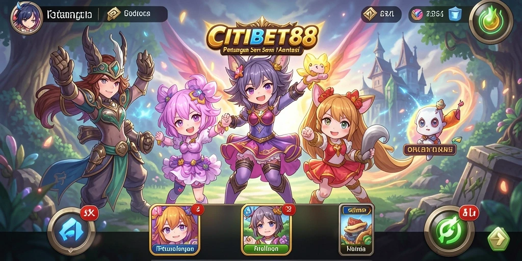 Tampilan gameplay seru dari CITIBET88 dengan karakter anime yang menawan.