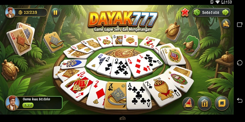 Screenshot utama DAYAK777 menampilkan gameplay Gaple yang seru.