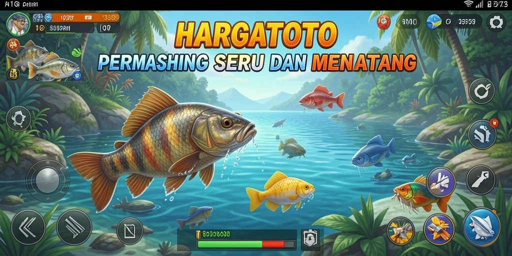Tangkapan ikan menakjubkan dalam HARGATOTO dengan grafis menawan.