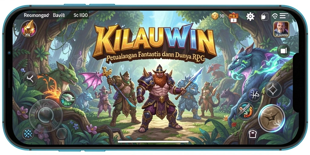 Screenshot utama KILAUWIN menunjukkan aksi seru dalam pertempuran RPG.