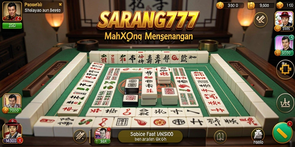 Tampilan gameplay SARANG777 dengan ubin Mahjong yang menarik.