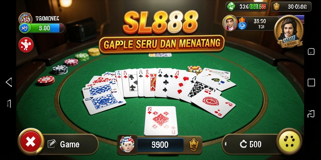 Tangkapan layar utama dari gameplay Gaple SL888 yang menarik.